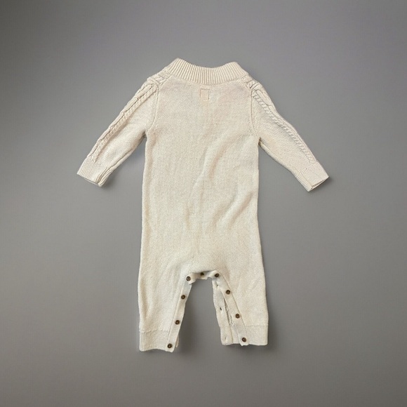 BabyGap Gap Cable Knit onesie romper with buttons size 12-18 months beige - Picture 3 of 4